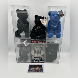 WWF WWE Vintage Beanie Bears‎ Stone Cold Rock Undertaker DX McMahon Sting LOT